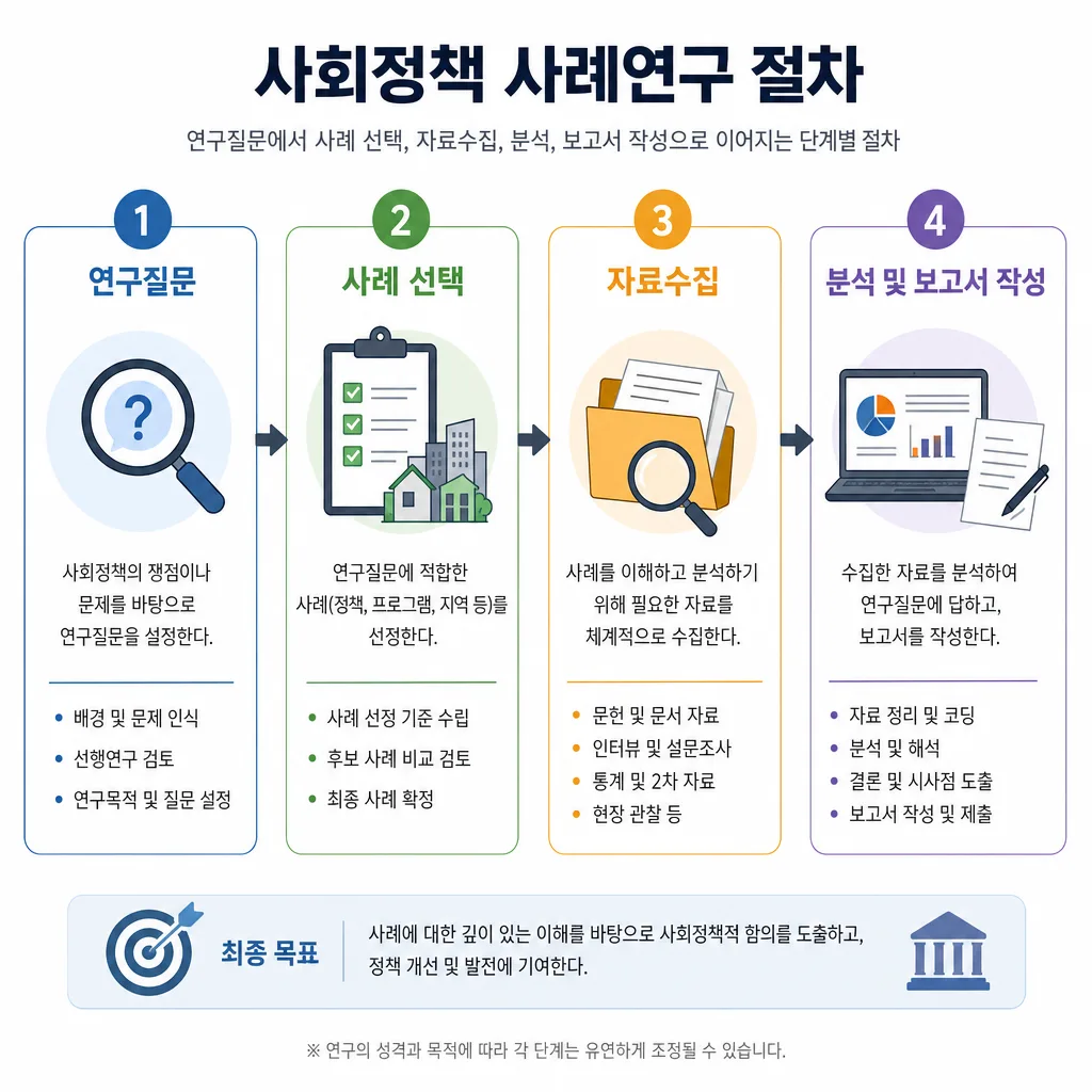 사회정책 사례연구 절차 흐름도